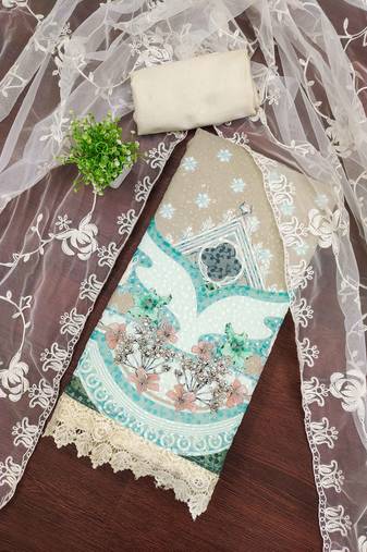 Multicolor sequins georgette semi stitched churidar dress-materials