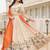 majestic off white sequnis silk lehenga set choli with dupatta with orange dupatta