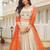 majestic off white sequnis silk lehenga set choli with dupatta with orange dupatta