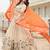 majestic off white sequnis silk lehenga set choli with dupatta with orange dupatta