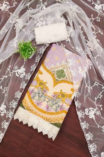 Multicolor sequins georgette semi stitched churidar dress-materials