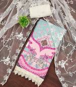 Multicolor sequins georgette semi stitched churidar dress-materials