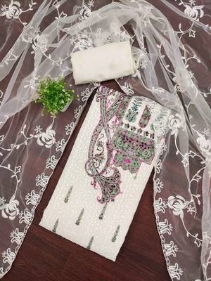 Multicolor sequins georgette churidar dress-materials 1