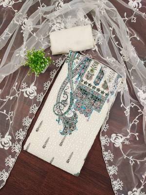 Multicolor sequins georgette churidar dress-materials 1