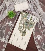 Multicolor sequins georgette semi stitched churidar dress-materials