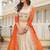 majestic off white sequnis silk lehenga set choli with dupatta with orange dupatta
