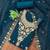 Blue embroidered georgette semi stitched churidar dress-materials