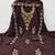 Brown embroidered georgette semi stitched churidar dress-materials