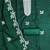 Green embroidered cotton semi stitched churidar dress-materials