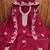 Maroon embroidered cotton semi stitched churidar dress-materials