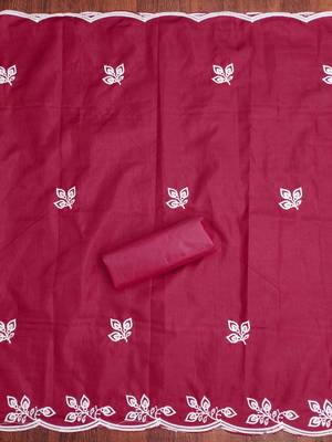 Maroon embroidered cotton churidar dress-materials 4