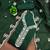 Green sequins cotton semi stitched churidar dress-materials