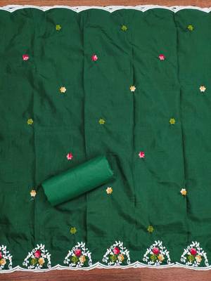 Green sequins cotton churidar dress-materials 4