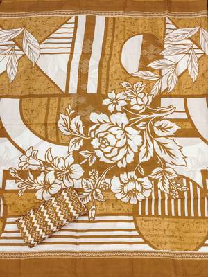 Beige printed cotton churidar dress-materials 4