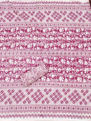 Magenta printed cotton churidar dress-materials 4