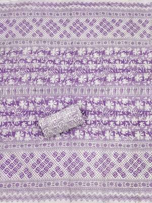 Purple printed cotton churidar dress-materials 4