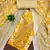 Yellow printed cotton semi stitched churidar dress-materials