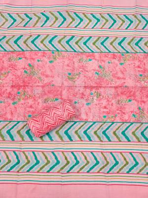 Pink printed cotton churidar dress-materials 4