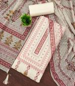 Multicolor sequins cotton semi stitched churidar dress-materials