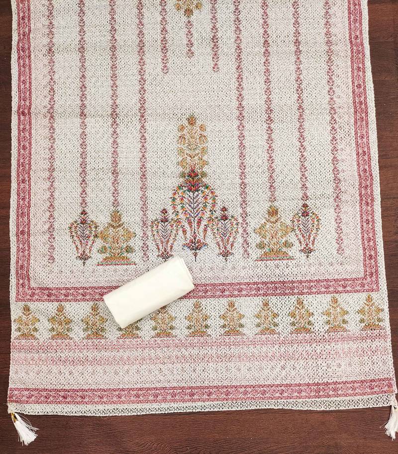 Multicolor sequins cotton semi stitched churidar dress-materials