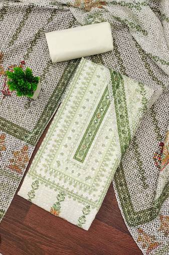 Multicolor sequins cotton semi stitched churidar dress-materials