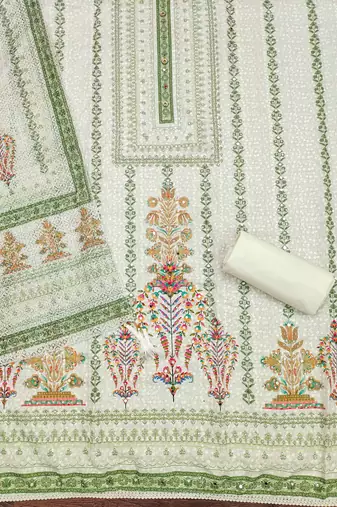 Multicolor sequins cotton churidar dress-materials