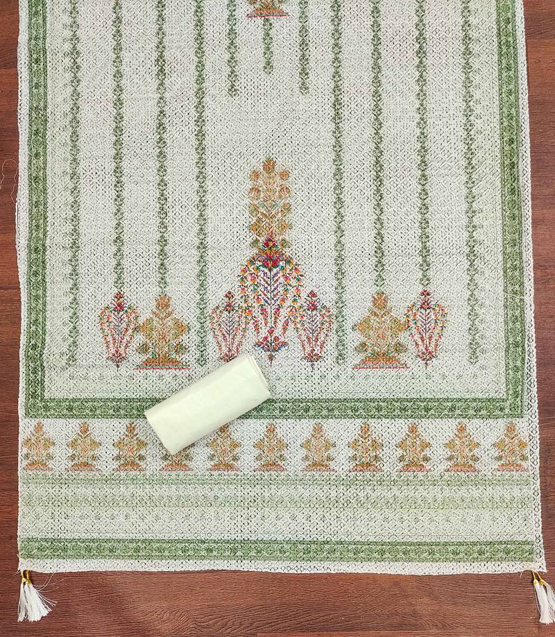 Multicolor sequins cotton semi stitched churidar dress-materials