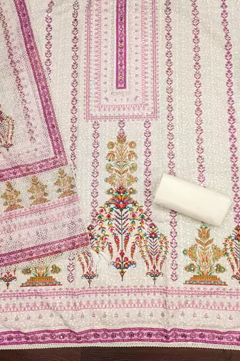 Multicolor sequins cotton churidar dress-materials