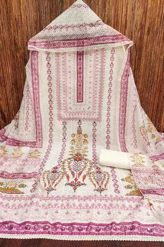 Multicolor sequins cotton churidar dress-materials