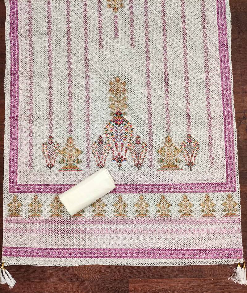 Multicolor sequins cotton semi stitched churidar dress-materials