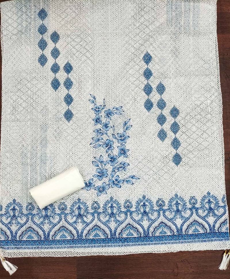 Multicolor sequins cotton semi stitched churidar dress-materials