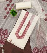 Multicolor sequins cotton semi stitched churidar dress-materials