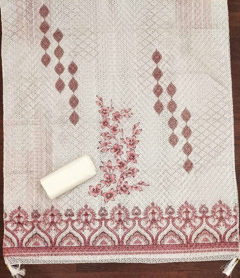 Multicolor sequins cotton semi stitched churidar dress-materials