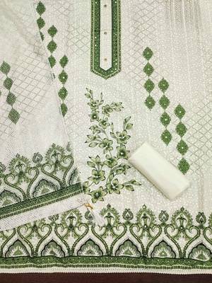 Multicolor sequins cotton churidar dress-materials 2