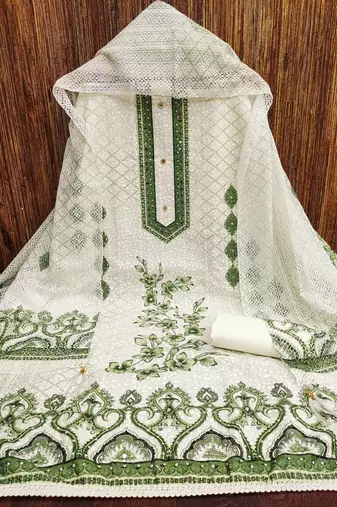 Multicolor sequins cotton churidar dress-materials