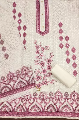 Multicolor sequins cotton churidar dress-materials