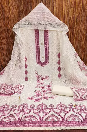 Multicolor sequins cotton churidar dress-materials