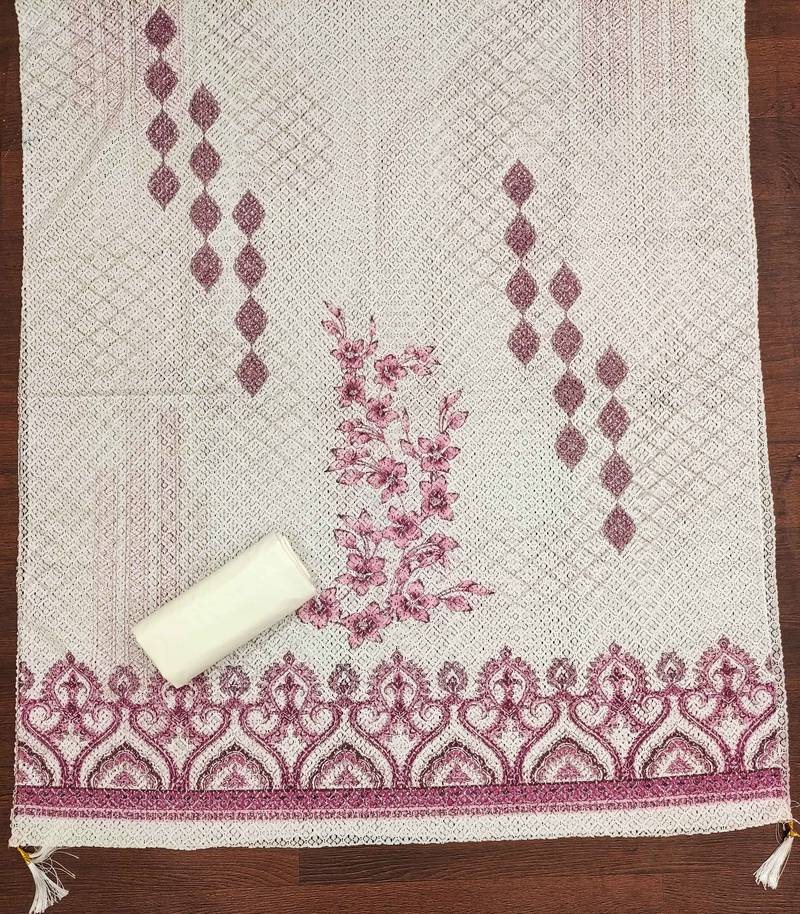 Multicolor sequins cotton semi stitched churidar dress-materials