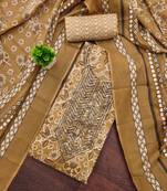 Multicolor sequins cotton semi stitched churidar dress-materials