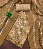 Multicolor sequins cotton semi stitched churidar dress-materials