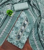 Multicolor sequins cotton semi stitched churidar dress-materials