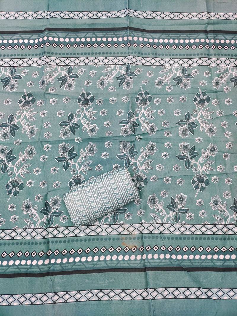 Multicolor sequins cotton semi stitched churidar dress-materials