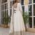Gorgeous Off-White Embroidered Silk Wedding Wear Gown With Dupatta