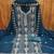 Teal-blue embroidered georgette semi stitched churidar dress-materials