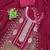 Magenta embroidered georgette semi stitched churidar dress-materials