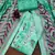 Sea-green embroidered cotton semi stitched churidar dress-materials