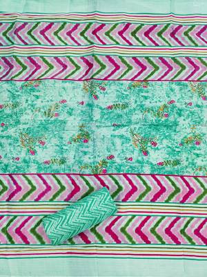 Sea-green embroidered cotton churidar dress-materials 4