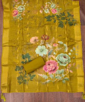 Light-green embroidered cotton churidar dress-materials 4