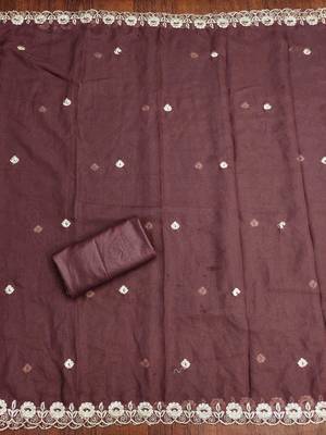 Purple embroidered georgette churidar dress-materials 4