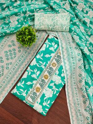 Multicolor printed cotton churidar dress-materials 1